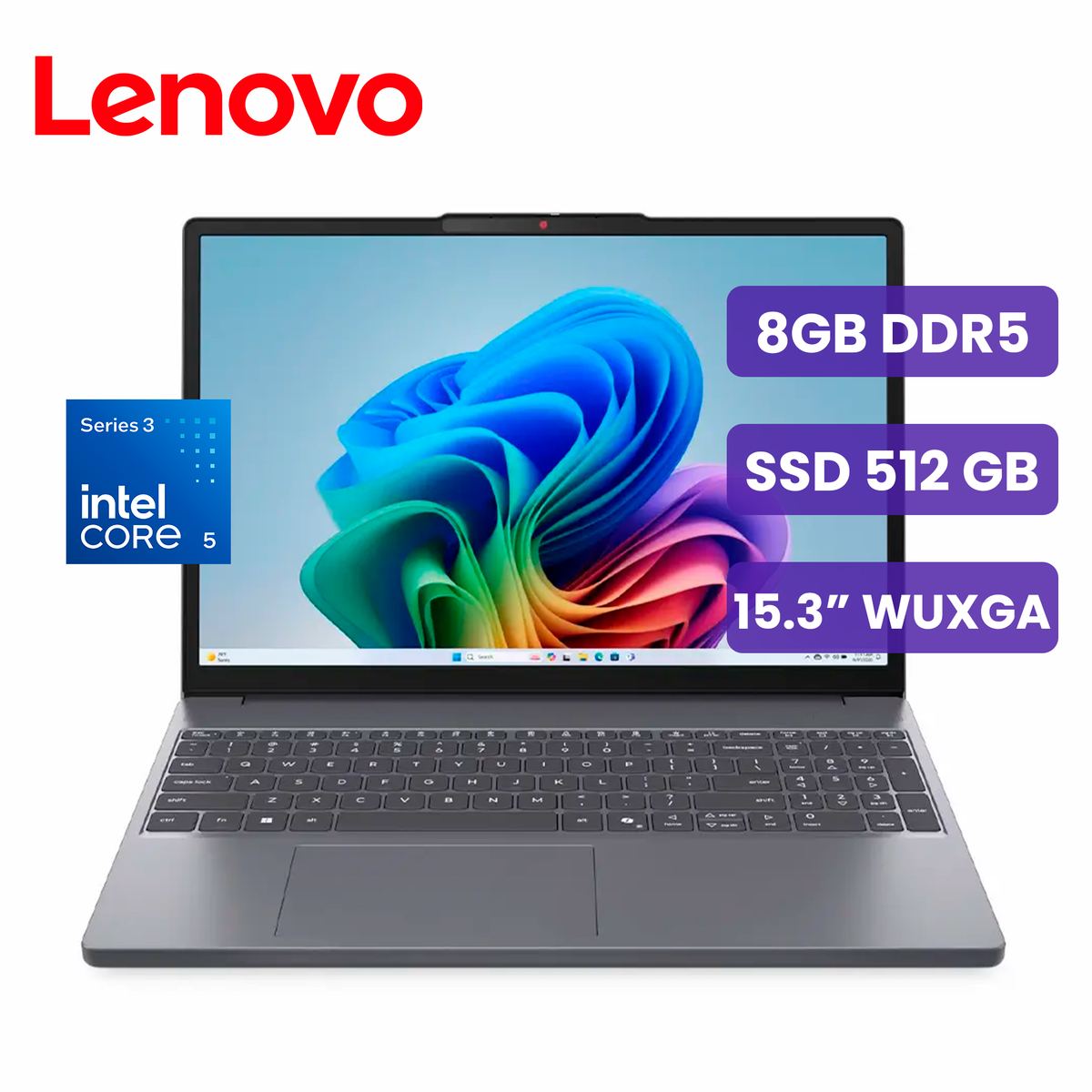LAPTOP LENOVO IDEAPAD SLIM 3 15IWC11 IA CORE 5-320 RAM 8GB DDR5 (83RR00GVLM)