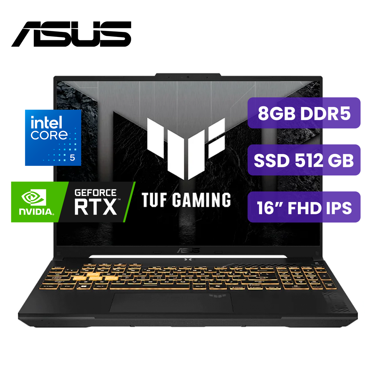 LAPTOP ASUS TUF GAMING FX607VJR-TU302W F16 INTEL CORE 5 205H (90NR0MZ6-M00J70)
