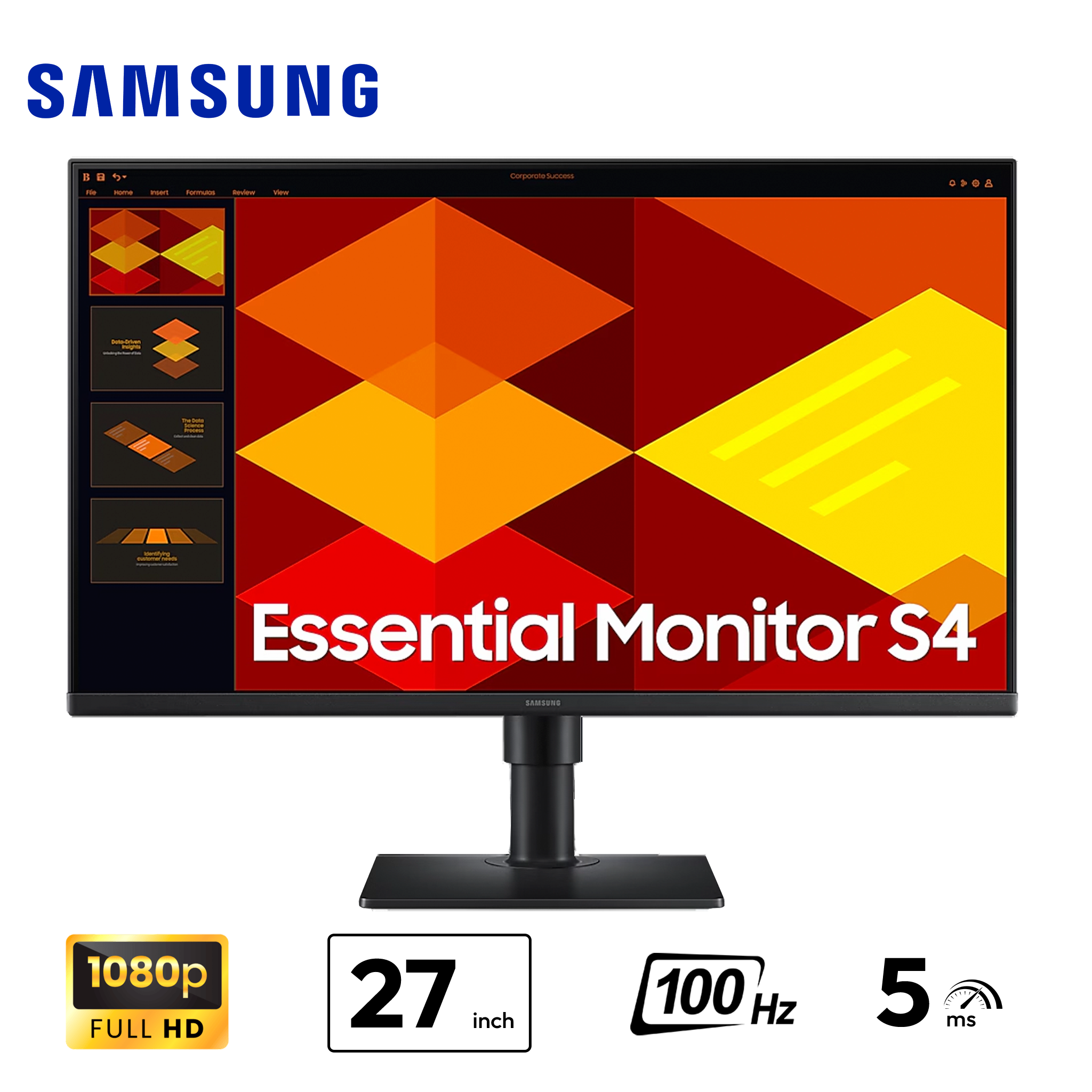 MONITOR SAMSUNG S4 LS27D400GALXPE 27"FHD 100HZ 5MS IPS PLANO