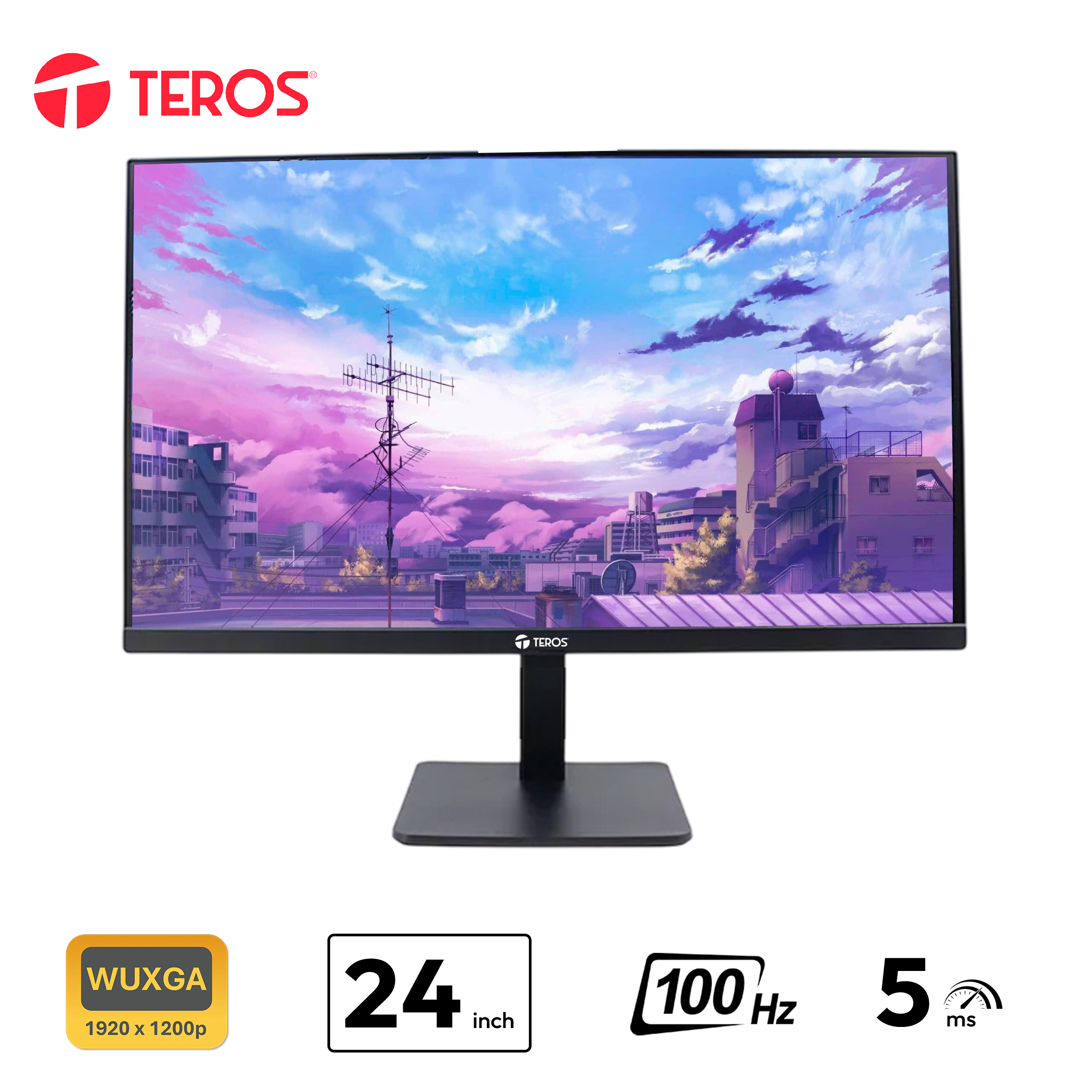 MONITOR TEROS PLANO TE-2420CS, 24" WUXGA IPS FHD 100 Hz HDMI, VGA